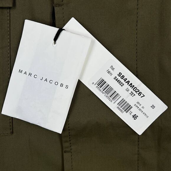 New Marc Jacobs Men IT 46 Olive Green Color Block Twill Safari Jacket Italy $700 - Picture 7 of 16